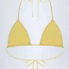 Haut de bikini triangle Recife en broderie anglaise, jaune citron Haut de bikini triangle Recife en broderie anglaise, jaune citron