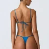 Haut de bikini triangle South Beach orné de chaînes, bleu océan