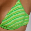 Haut de maillot de bain à armatures et imprimé rayé vert