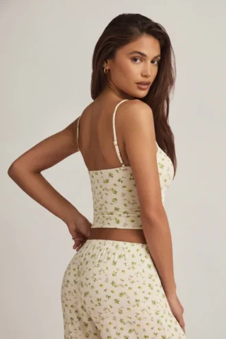 Haut de pyjama caraco Isalie en modal, imprimé citron