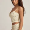 Haut de pyjama caraco Isalie en modal, imprimé citron Haut de pyjama caraco Isalie en modal, imprimé citron
