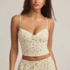 Haut de pyjama caraco Isalie en modal, imprimé citron Haut de pyjama caraco Isalie en modal, imprimé citron