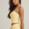 Haut de pyjama caraco Isalie en modal jaune pastel Haut de pyjama caraco Isalie en modal jaune pastel