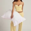 Haut de pyjama caraco Isalie en modal jaune pastel Haut de pyjama caraco Isalie en modal jaune pastel