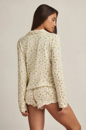 Haut de pyjama à manches longues Mirae en modal, imprimé citron