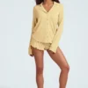 Haut de pyjama à manches longues Mirae en modal, jaune pastel Haut de pyjama à manches longues Mirae en modal, jaune pastel