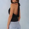 Haut dos nu à décolleté plongeant Maraya en noir Haut dos nu à décolleté plongeant Maraya en noir