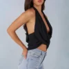 Haut dos nu à décolleté plongeant Maraya en noir Haut dos nu à décolleté plongeant Maraya en noir