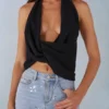 Haut dos nu à décolleté plongeant Maraya en noir Haut dos nu à décolleté plongeant Maraya en noir