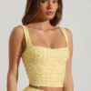 Haut à encolure carrée et ornements Lirael en jaune Haut à encolure carrée et ornements Lirael en jaune