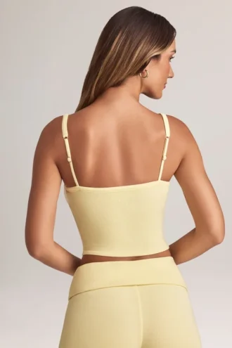 Haut à encolure carrée Lai en modal, couleur sorbet citron