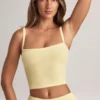 Haut à encolure carrée Lai en modal, couleur sorbet citron Haut à encolure carrée Lai en modal, couleur sorbet citron