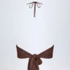 Haut à encolure plongeante et dos nu, couleur bronze Haut à encolure plongeante et dos nu, couleur bronze