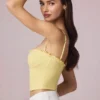 Haut Hania en modal et broderie anglaise, couleur jaune citron Haut Hania en modal et broderie anglaise, couleur jaune citron