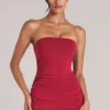 Haut long bandeau Leni en rouge cerise Haut long bandeau Leni en rouge cerise