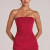 Haut long bandeau Leni en rouge cerise Haut long bandeau Leni en rouge cerise