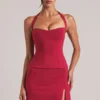 Haut long à dos nu Vita en rouge cerise Haut long à dos nu Vita en rouge cerise