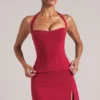 Haut long à dos nu Vita en rouge cerise Haut long à dos nu Vita en rouge cerise