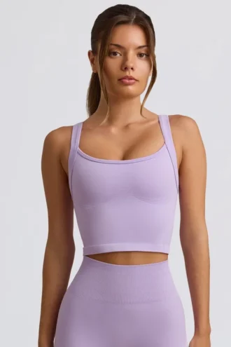 Haut long sans coutures Super Sculpt, couleur lilas tendre