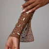 Haut à manches longues transparent orné Guilia, couleur Mocha Haut à manches longues transparent orné Guilia, couleur Mocha