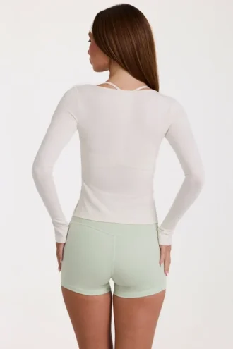 Haut à nouer en modal, couleur ivoire