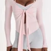 Haut à nouer sur le devant en modal, couleur Blush Haut à nouer sur le devant en modal, couleur Blush
