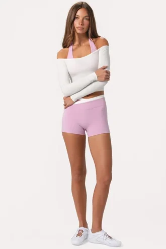 Haut à épaules dénudées en jersey doux, couleur Milk