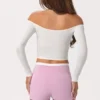 Haut à épaules dénudées en jersey doux, couleur Milk Haut à épaules dénudées en jersey doux, couleur Milk