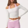 Haut à épaules dénudées en jersey doux, couleur Milk Haut à épaules dénudées en jersey doux, couleur Milk