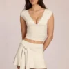 Jupe-short taille moyenne Evelique en ivoire Jupe-short taille moyenne Evelique en ivoire