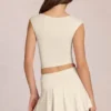 Jupe-short taille moyenne Evelique en ivoire Jupe-short taille moyenne Evelique en ivoire