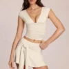 Jupe-short taille moyenne Evelique en ivoire Jupe-short taille moyenne Evelique en ivoire