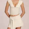 Jupe-short taille moyenne Evelique en ivoire Jupe-short taille moyenne Evelique en ivoire