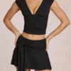 Jupe-short Evelique taille moyenne en noir Jupe-short Evelique taille moyenne en noir