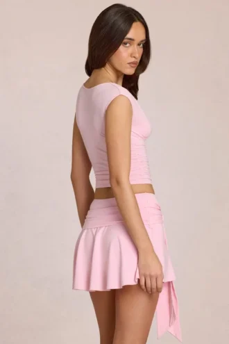 Haut plongeant Nalia en modal, rose pâle