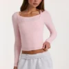 Haut superposé en modal blush chiné Haut superposé en modal blush chiné