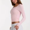 Haut superposé en modal blush chiné Haut superposé en modal blush chiné
