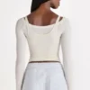 Haut superposé en modal, couleur ivoire Haut superposé en modal, couleur ivoire