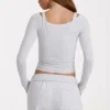 Haut superposé en modal gris chiné Haut superposé en modal gris chiné