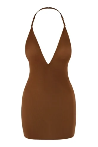 Intimates Intimates Robe Courte Multi-Positions en Maille Douce, Couleur Marron