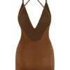 Intimates Intimates Robe Courte Multi-Positions en Maille Douce, Couleur Marron
