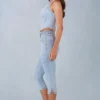 Jean capri en denim clair à taille mi-haute Landon