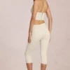 Jean capri taille mi-haute Anessa, couleur ivoire