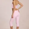 Jean capri taille moyenne Anessa en rose pâle