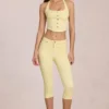 Jean capri taille moyenne Anessa, jaune citron
