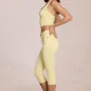 Jean capri taille moyenne Anessa, jaune citron