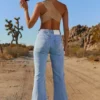 Jean évasé à taille haute Flare For You Tall, délavage bleu clair Jean évasé à taille haute Flare For You Tall, délavage bleu clair