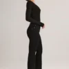 Jean évasé taille moyenne Lone en noir