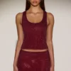 Jupe A-line à taille mi-haute et ornements Asta, couleur bordeaux Jupe A-line à taille mi-haute et ornements Asta, couleur bordeaux
