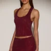 Jupe A-line à taille mi-haute et ornements Asta, couleur bordeaux Jupe A-line à taille mi-haute et ornements Asta, couleur bordeaux